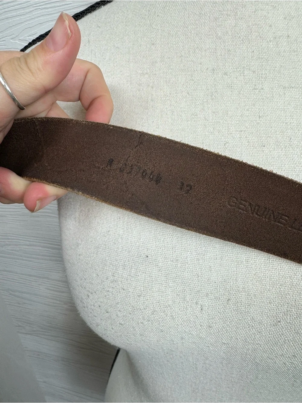 Men's Brown Leather Crossbody Belt Size 32